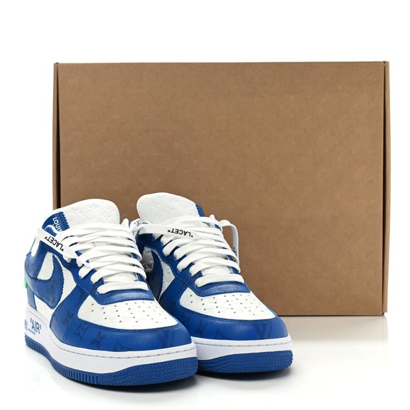 Nike X Louis Vuitton Air Force 1 Monogram Sneakers Men 8 Virgil Abloh 2022 AF1 - Picture 17 of 17